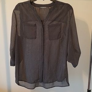 Black & white sheer blouse